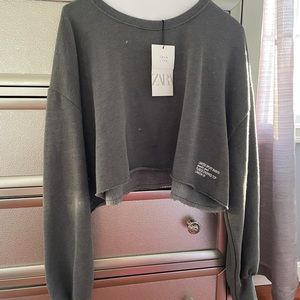 Zara Fleece Crop Top